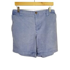 Old Navy Everyday Blue Chino Shorts Womens Large Elastic Back Stretch Cotton